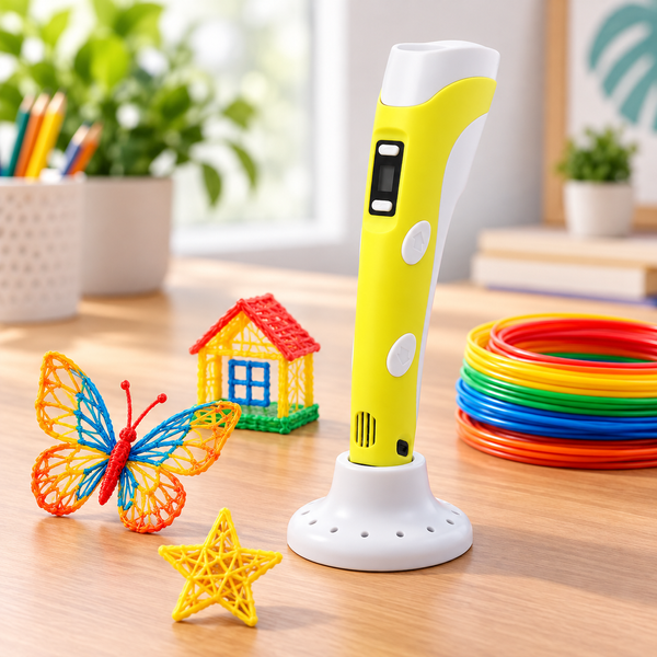 3D-ручка Pen-3 з LCD-дисплеєм, PLA/ABS, 10 м пластику та трафаретами 5071 фото