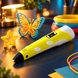 3D-ручка Pen-3 з LCD-дисплеєм, PLA/ABS, 10 м пластику та трафаретами 5071 фото 1