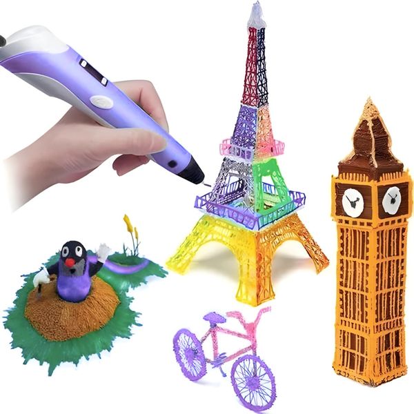 3D Pen 3 EcoMagic с пластиком и трафаретами - Лавандовая Радуга 5079 фото