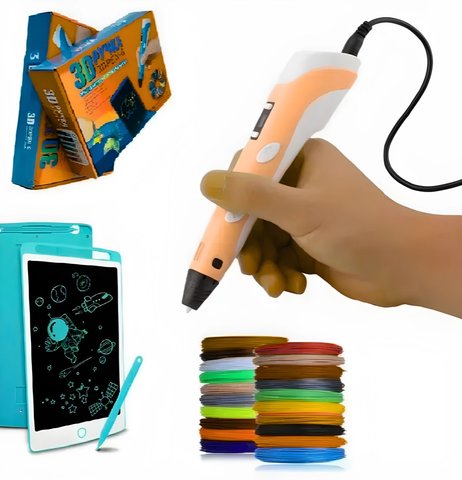 Ручка 3D Pen 6 з пластиком і планшетом Подарунковий великий 5083 фото