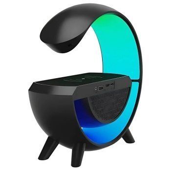 Стильна настільна лампа з Bluetooth колонкою та бездротовою зарядкою 5357 фото