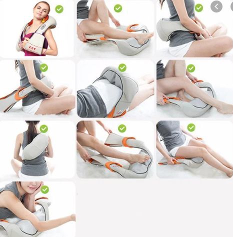 Роликовий масажер для тіла з підігрівом Shiatsu Massager of Neck Kneading 5088 фото