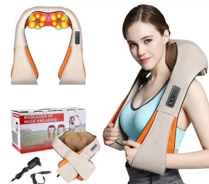 Массажер роликовый для всего тела с подогревом Shiatsu Massager of Neck Kneading 5088 фото