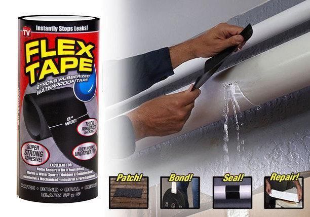 Лента Flex Tape 10х100см супер прочная, прорезиненная, водонепроницаемая 5054 фото