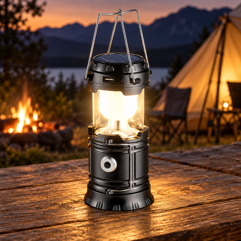 Кемпінговий LED-ліхтар SolarCamp 360 JH-5800T, 6+1 LED, сонячна панель, Power Bank, 19,5&times;9,1&times;8 см 000016 фото