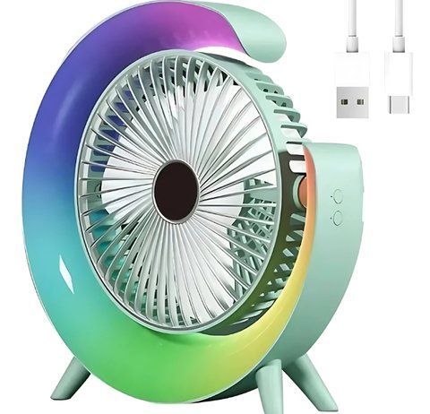 Mini Fan VU-03/F2 &mdash; портативний вентилятор з LED-підсвіткою та акумулятором 00918 фото