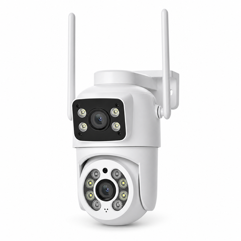 Уличная Wi‑Fi IP-камера Q13 6 Мп 2 объектива iCSee PTZ 350&deg; IP66 J8399 фото