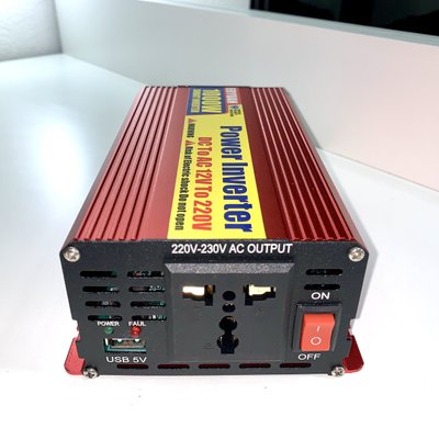 Інвертор 1000W 12V перетворювач з 12 В на 220 В, з USB-виходом 5 В і активним охолодженням, DC/AC 5009 фото